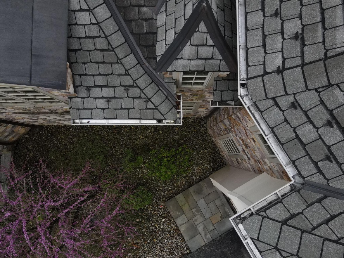 Drone Inspection of Gutters at Residence in Lower Merion Township, Montgomery County, PA
